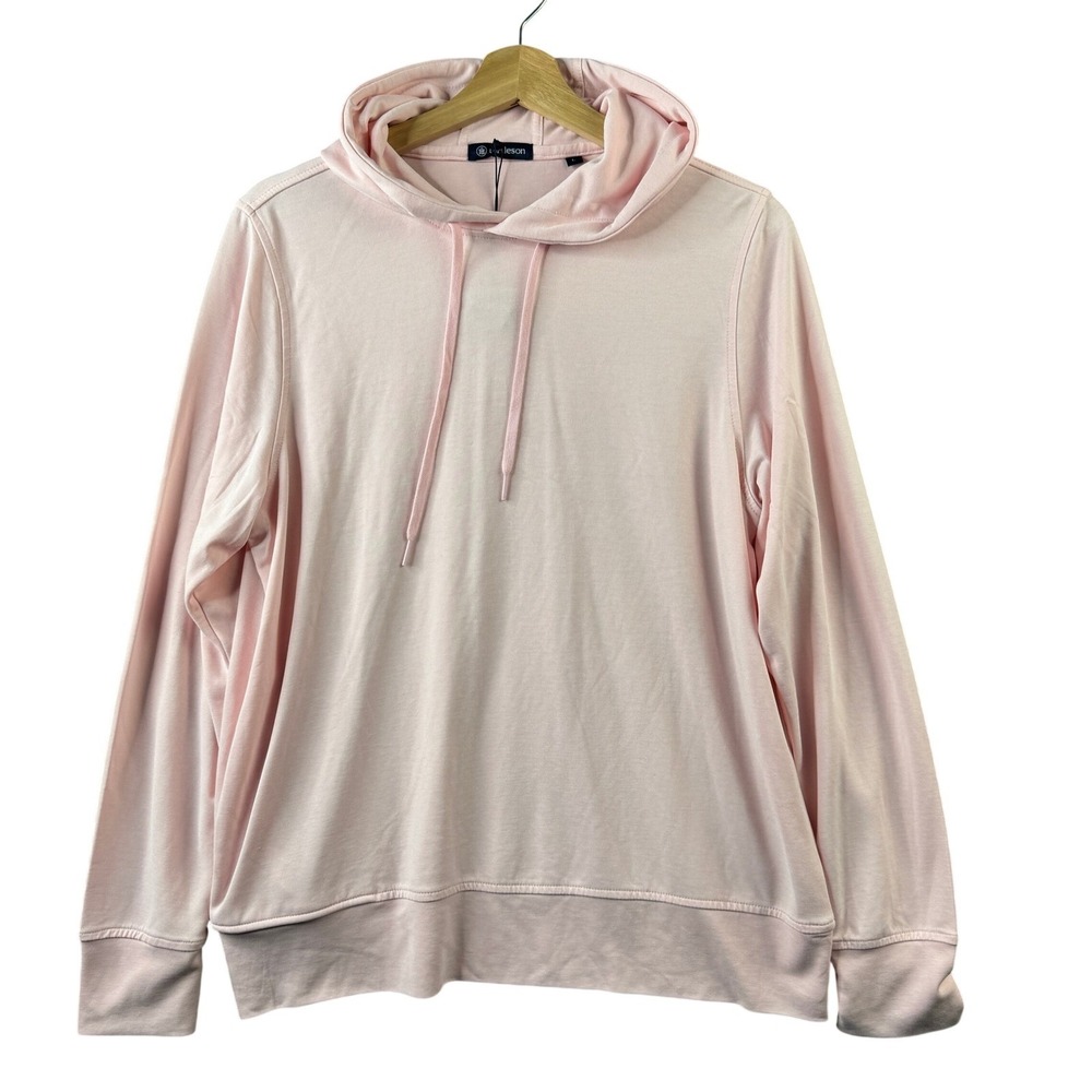 Turtleson Women Light Pink Modal Blend Lightweight Pullover Hoodie Size L